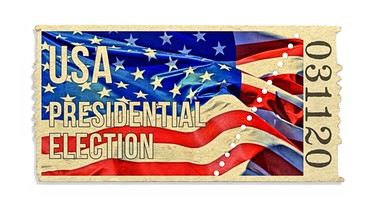 alpha-demokratie - Wahlkämpfe in den USA / 59. Präsidentschaftswahl in den USA - Symbolisches Ticket | Bild: picture-alliance/dpa
