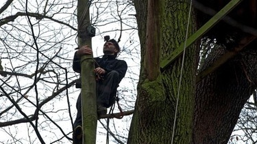 Um die Kameras zu installieren, klettert Artenschützer Joachim Neumann nicht selten 40 Meter in die Höhe. | Bild: BR/NDR/Zentralfilm/Marc Henze