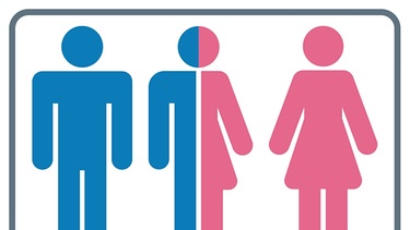 Piktogramme für Toilettenschilder für drei Geschlechter. | Bild: stock.adobe.com/fotohansel