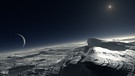 Eislandschaft auf dem Pluto. | Bild: ESO/L. Calçada