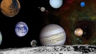 Der Urknall und das Ende des Universums - Das Sonnensystem. Montage aus Aufnahmen der Voyager-Raumsonden. | Bild: NASA