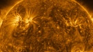 Die Sonne in ultraviolettem Licht. | Bild: ESA/NASA/Solar Orbiter/EUI Team/E. Kraaikamp (ROB)