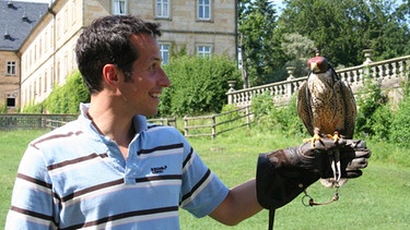 Wer hat den größten Vogel? / Willi und ein Falke auf dem Bayerischen Jagdfalkenhof Tambach. | Bild: BR/megaherz gmbh