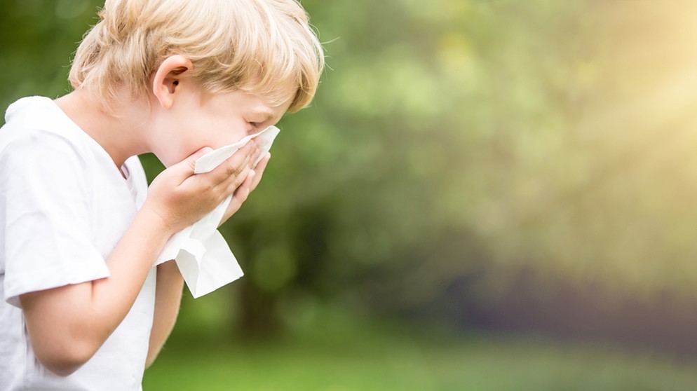 Ein Junge mit einer Pollenallergie. | Bild: picture alliance / Zoonar | Robert Kneschke