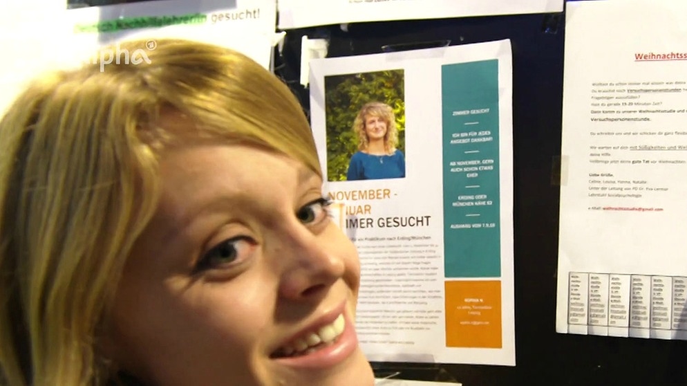 Sabine Pusch auf der Suche nach dem richtigen Studentenjob! | Bild: Bayerischer Rundfunk
