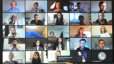 Beispielszenario einer digitalen Seminareinheit als Video-Konferenz. | Bild: Hochschule Fresenius