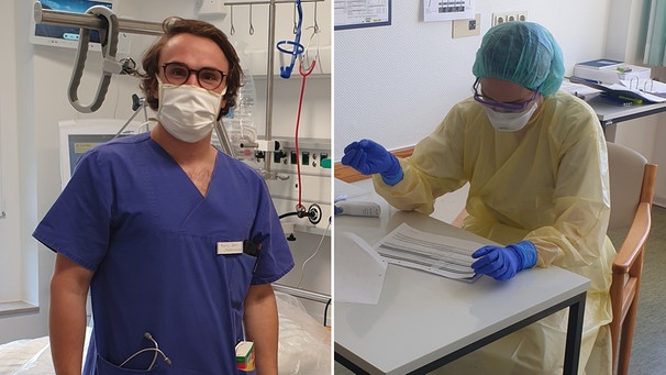 Moritz Rehm (24) und Sarah Gruninger (22) sind momentan in einer Lungenfachklinik eingesetzt. | Bild: BR