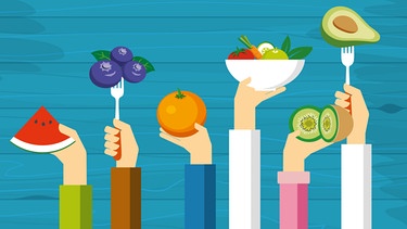 Infografik: Gesunde Ernährung | Bild: colourbox.com, Montage BR