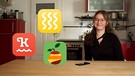 Rebekka mit den drei App-Symbolen | Bild: BR
