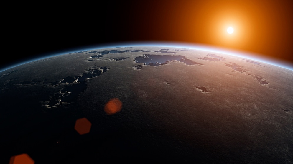 Sonnenaufgang Weltall Planet Erdoberfläche | Bild: picture alliance / Markus Gann/Shotshop | Markus Gann