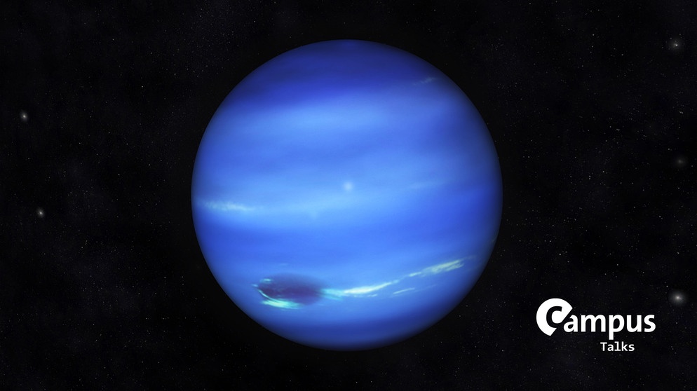 Digital Illustration of Planet Neptune mit Campus Talks Logo
| Bild: picture alliance | Knut Niehus