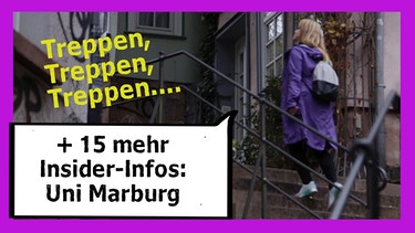 Sabine Pusch schaut sich in Marburg um - nichts als Treppen? | Bild: BR