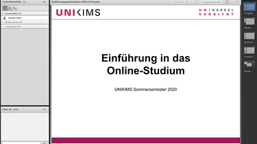 Screenshot des virtuellen Raums von UNIKIMS | Bild: UNIKIMS Uni Kassel