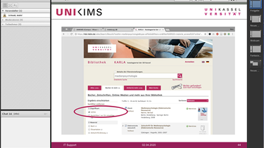 Screenshot des virtuellen Raums von UNIKIMS | Bild: UNIKIMS Uni Kassel