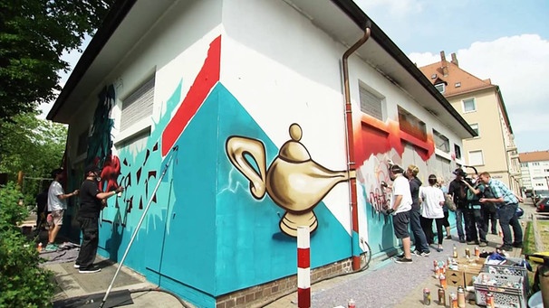 Ein N-ERGIE Trafohaus wird bunt: Graffiti-Aktion im Zeitraffer | Bild: N-ERGIE Aktiengesellschaft (via YouTube)