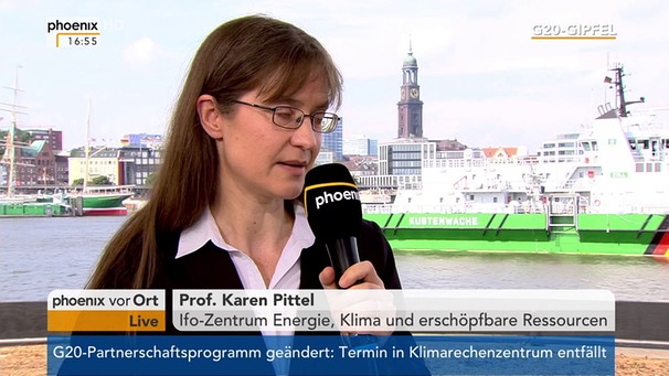 G20-Gipfel: Prof. Karen Pittel im Interview am 07.07.2017 | Bild: phoenix (via YouTube)