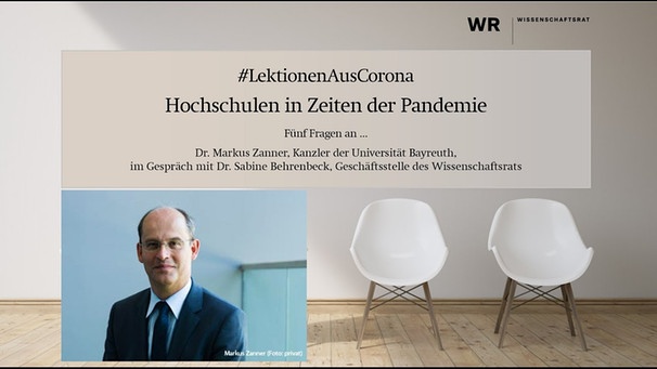 #LektionenAusCorona | Gespräch mit Dr. Markus Zanner (Universität Bayreuth) | Bild: Wissenschaftsrat (via YouTube)