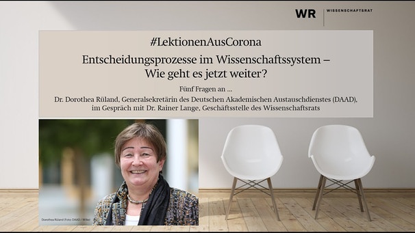 #LektionenAusCorona | Gespräch mit Dr. Dorothea Rüland (DAAD) | Bild: Wissenschaftsrat (via YouTube)