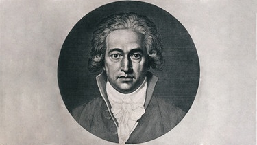 Johann Wolfgang von Goethe nach einem Kupferstich von Johann Heinrich Lips. | Bild: picture-alliance/dpa