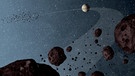 Jupiter mit der Asteroiden-Gruppe der Trojaner | Bild: NASA