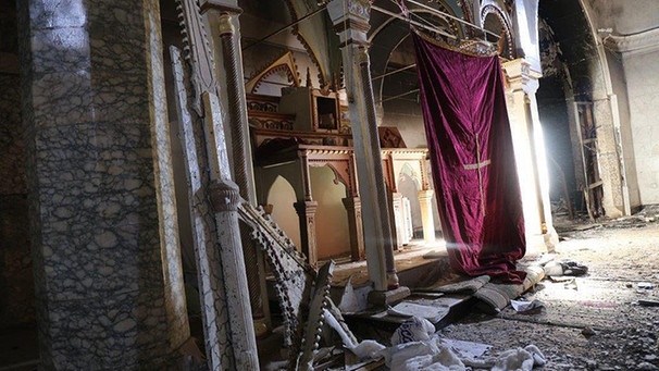 Zerstörte Kirche im Irak | Bild: BR