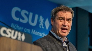 15.05.2023, Bayern, München: Markus Söder, CSU Parteivorsitzender, nimmt nach der Vorstandssitzung der CSU an einer Pressekonferenz teil.  | Bild: dpa-Bildfunk/Peter Kneffel