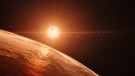Illustration: Das TRAPPIST-1 Planetensystem. Könnte es hier außerirdisches  Leben geben | Bild: ESO/spaceengine.org/N. Bartmann