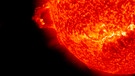 Die Sonne brach mit zwei Protuberanzen aus, die am 16. November 2012 über einen Zeitraum von vier Stunden nacheinander auftraten. Die Aktion wurde in der 304 Angström-Wellenlänge des extrem ultravioletten Lichts eingefangen. Es scheint möglich, dass die Störung des Magnetfeldes der Sonne das zweite Ereignis ausgelöst haben könnte, da sie relativ nahe beieinander lagen. Die sich ausbreitenden Teilchenwolken, die in den Weltraum fliegen, scheinen nicht auf die Erde gerichtet zu sein Image Credit: NASA/SDO/Steele Hill
Übersetzt mit www.DeepL.com/Translator (kostenlose Version) | Bild: picture alliance / Photoshot 