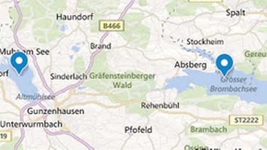 Kartenausschnitt vom Fränkischen Seenland | Bild: bing.com