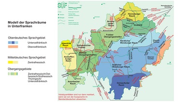 Karte des unterfränkischen Sprachraums | Bild: Unterfränkisches Dialektinstitut