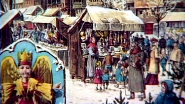 Historische Marktszene vom Christkindlesmarkt | Bild: BR-Studio Franken