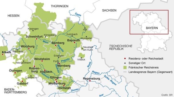 Karte: Fränkischer Reichskreis | Bild: BR 