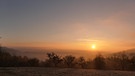 Frostiger Sonnenaufgang über dem Krumbachtal. | Bild: Andrea Engelhard, Reichenschwand, 18.11.2023