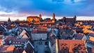 Der Blick auf die Nürnberger Burg vom Nordturm der Sebalduskirche im Sonnenuntergangslicht. | Bild: Dieter Zeitler, Nürnberg - Nordstadt, 26.02.2024