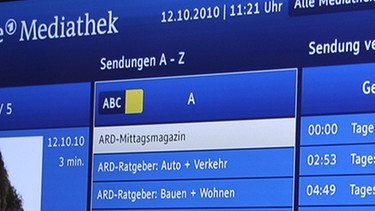 Mediathek auf einem TV-Bildschirm | Bild: BR-Studio Franken/Rainer Aul