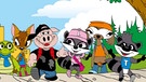 Die Comicfiguren "Die Rakuns" Lola und Tom mit ihren Freunden. | Bild: Screenshot BR