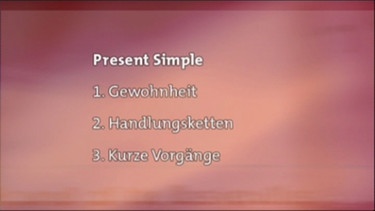 Grafik mit den drei Anwendungsmöglichkeiten für present simple | Bild: Bayerischer Rundfunk