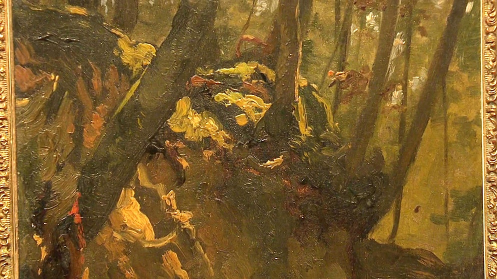 Felsen. "Nur" ein Felsen und doch große Malerei: Hugo Kauffmann hatte 1875 mit dieser scheinbar beiläufigen Impression eines Waldstücks auch ein Stück Erdgeschichte dargestellt. Geschätzter Wert: 1.500 bis 2.000 Euro  | Bild: Bayerischer Rundfunk