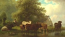 Kühe an der Tränke. Die ländliche Idylle rund um München diente Fritz Bär auf seinem 1880 geschaffenen Gemälde, mit fast fotografischer Genauigkeit eine traditionelle Hirtenszene mit Kühen darzustellen. Geschätzter Wert: 2.500 bis 3.000 Euro | Bild: Bayerischer Rundfunk