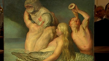 Triton und Neptun. Wohl in der Nachfolge des Antwerpener Barock-Malers Abraham Janssens ist diese seltene mythologische Allegorie des Wassers entstanden: mit Neptun, seinen Kindern und zwei "Meeresungeheuern".
Geschätzter Wert: 2.000 bis 2.500 Euro | Bild: Bayerischer Rundfunk