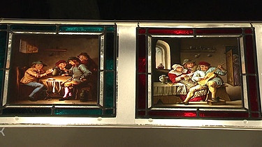 Zwei Glasbilder mit Wirtshausszenen nach David Teniers. Dorn, München | Bild: Bayerischer Rundfunk