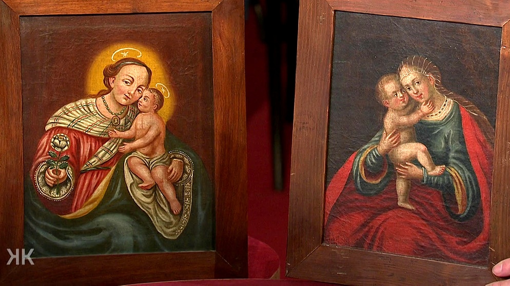 Zwei Gnadenbilder: "Maria hilf" und "Maria mit der Rose" | Bild: Bayerischer Rundfunk
