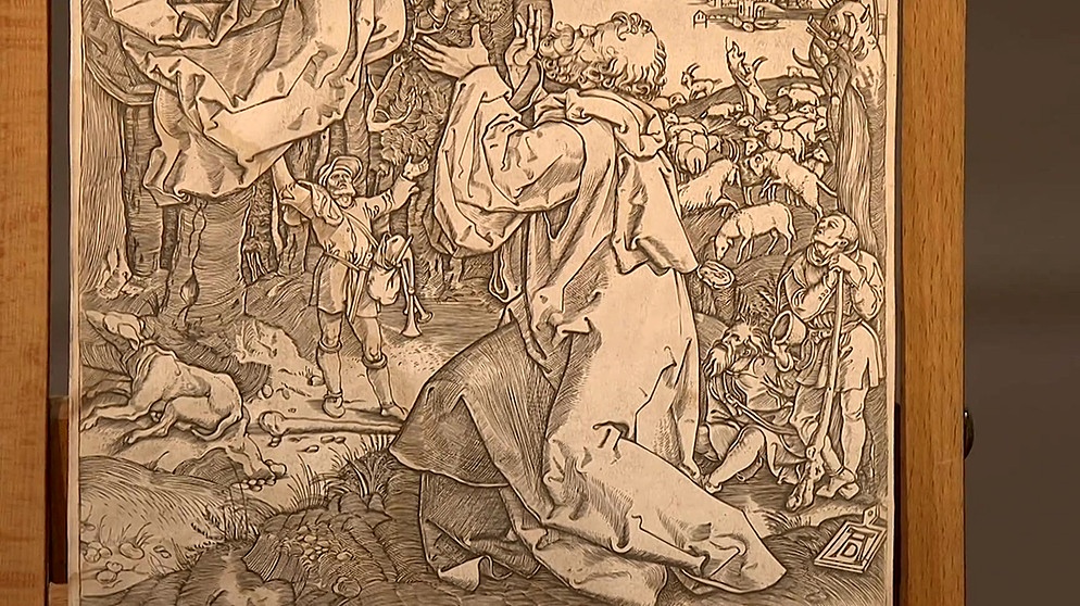 Das Blatt zeigt das Monogramm "AD", mit dem Albrecht Dürer zur Marke wurde. So hat der Venezianer Marcantonio Raimondi ebenfalls signiert und auch sonst den deutschen Meister imitiert. Ein Produktdiebstahl der Renaissance? Geschätzter Wert: 400 bis 500 Euro | Bild: Bayerischer Rundfunk