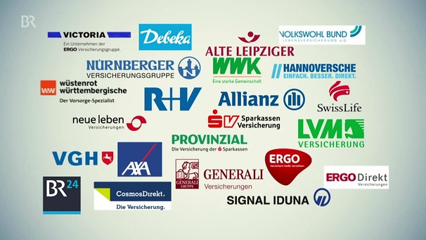 Logos Versicherungen | Bild: Bayerischer Rundfunk