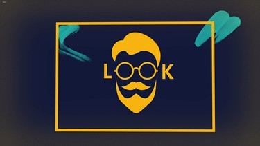 Symbolbild: Mann mit Brille, links der Buchstabe "L", rechts "K" - ergibt das Wort "look", "Aussehen". | Bild: BR, colourbox.com; Montage: BR