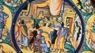 Darstellung der Geburt des Herkules auf einem italienischen Tontopf | Bild: picture-alliance/dpa