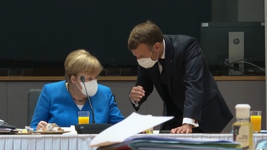 Merkel und Macron auf EU-Gipfel | Bild: Bayerischer Rundfunk 2020