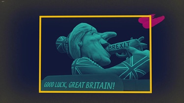 Satirische Darstellung zum Brexit | Bild: BR, colourbox.com, picture-alliance/dpa; Montage: BR