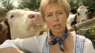 Christine Schneider mit Kuh | Bild: Bayerischer Rundfunk 2022