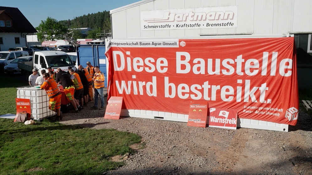 Tarifstreit: Warnstreiks im Baugewerbe | Bild: Bayerischer Rundfunk 2024